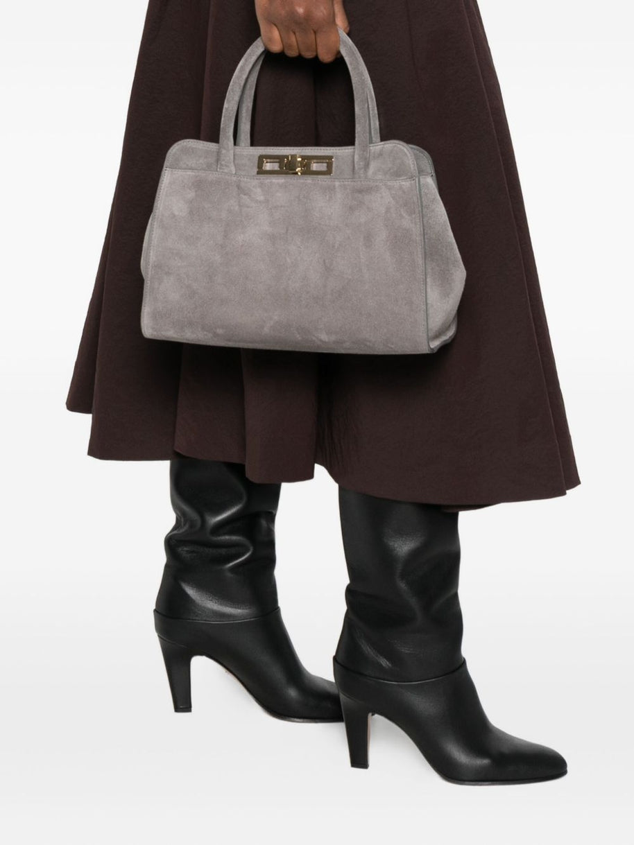Fabiana Filippi Suede Leather Handbag - Grey