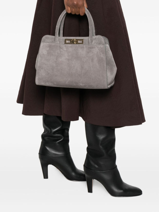 Fabiana Filippi Suede Leather Handbag - Grey