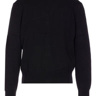 Ami Paris Ami De Coeur V-neck Wool Cardigan - Black