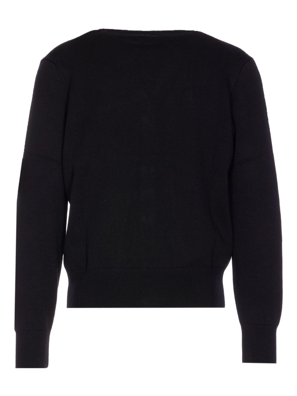 Ami Paris Ami De Coeur V-neck Wool Cardigan - Black