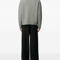 Ami Paris Ami De Coeur V-neck Wool Cardigan - Grey