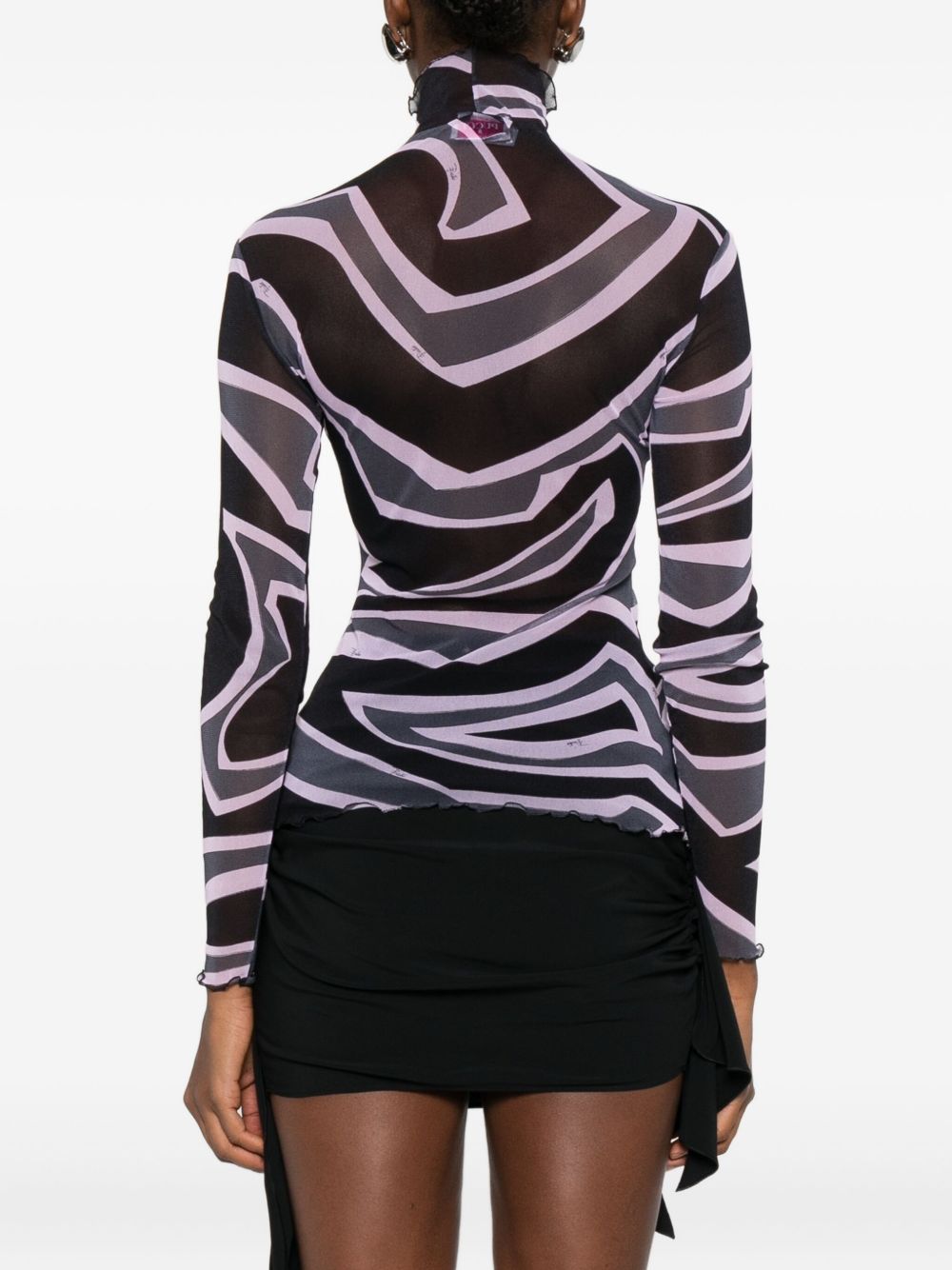 Pucci Printed Tulle Top Black