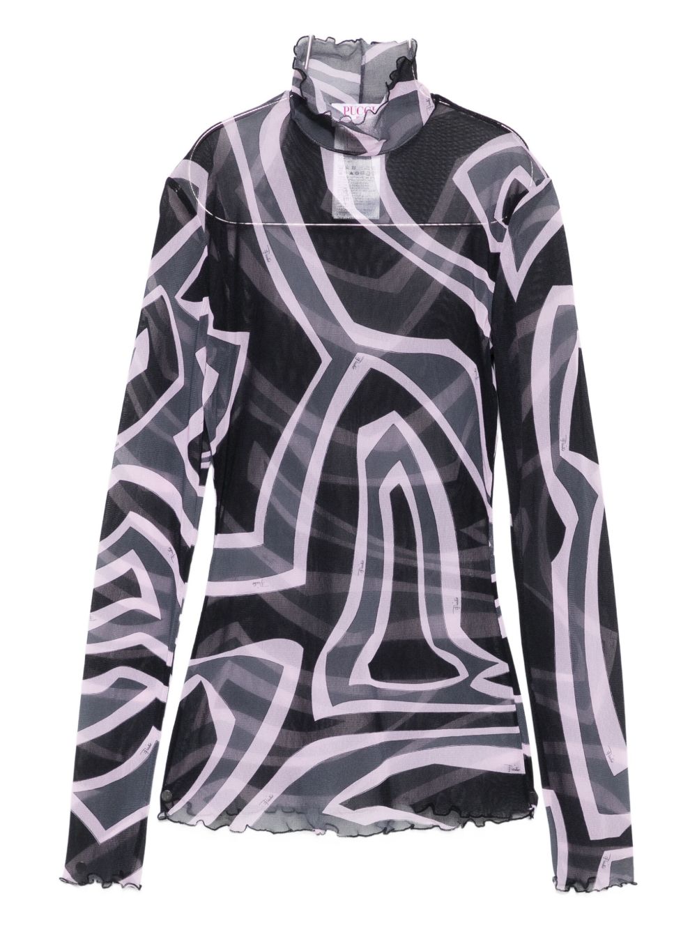 Pucci Printed Tulle Top Black