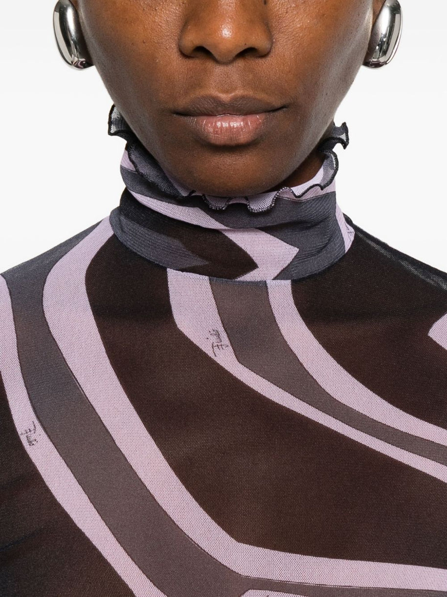 Pucci Printed Tulle Top Black