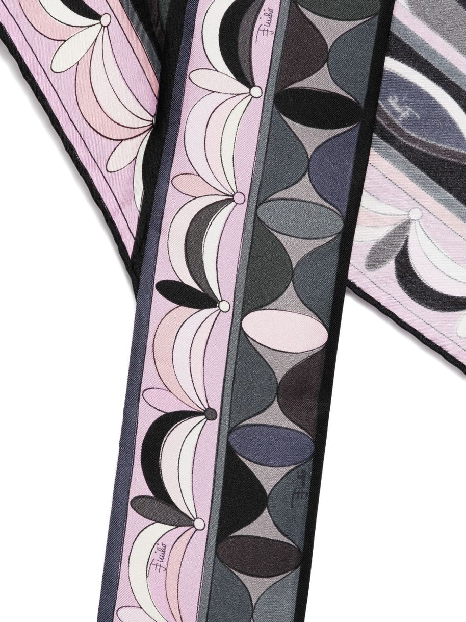 Pucci Printed Silk Scarf Black