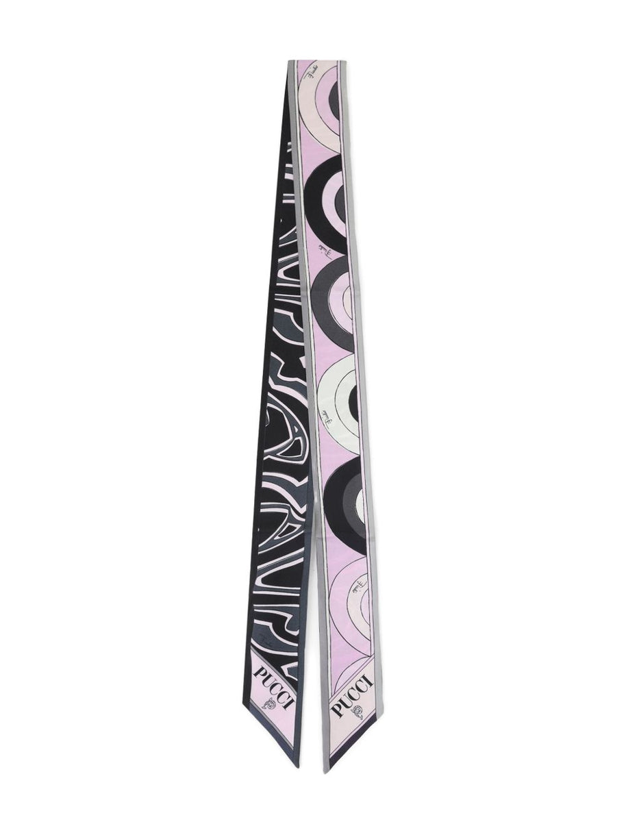 Pucci Printed Silk Foulard Scarf Black