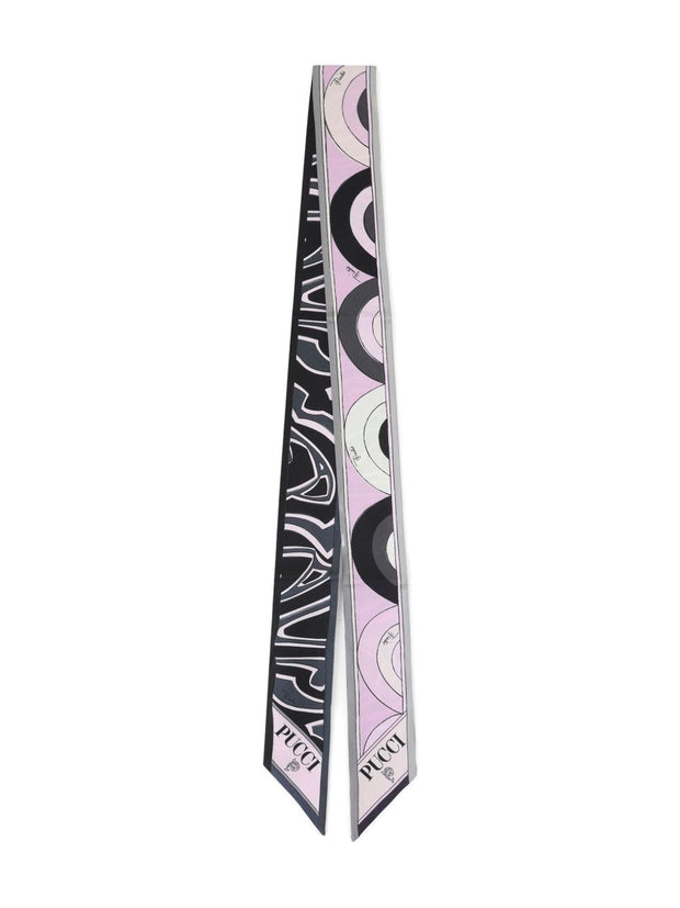 Pucci Printed Silk Foulard Scarf Black
