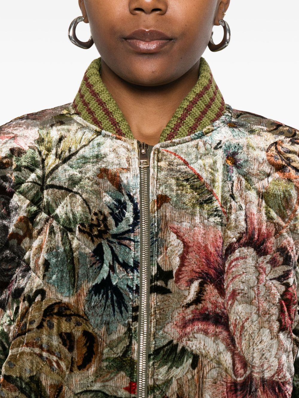 Pierre Louis Mascia Printed Silk Blend Bomber Jacket - Beige