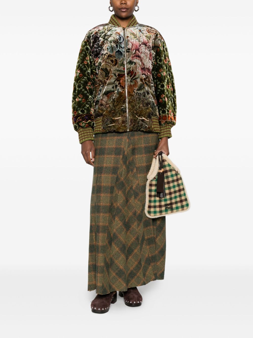 Pierre Louis Mascia Printed Silk Blend Bomber Jacket - Beige