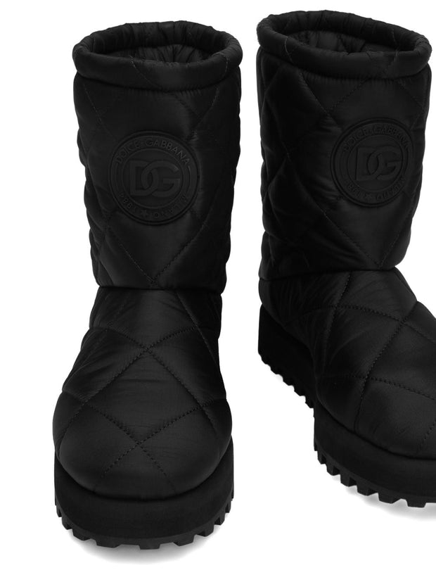 Dolce & Gabbana Nylon Puffy Boots Black