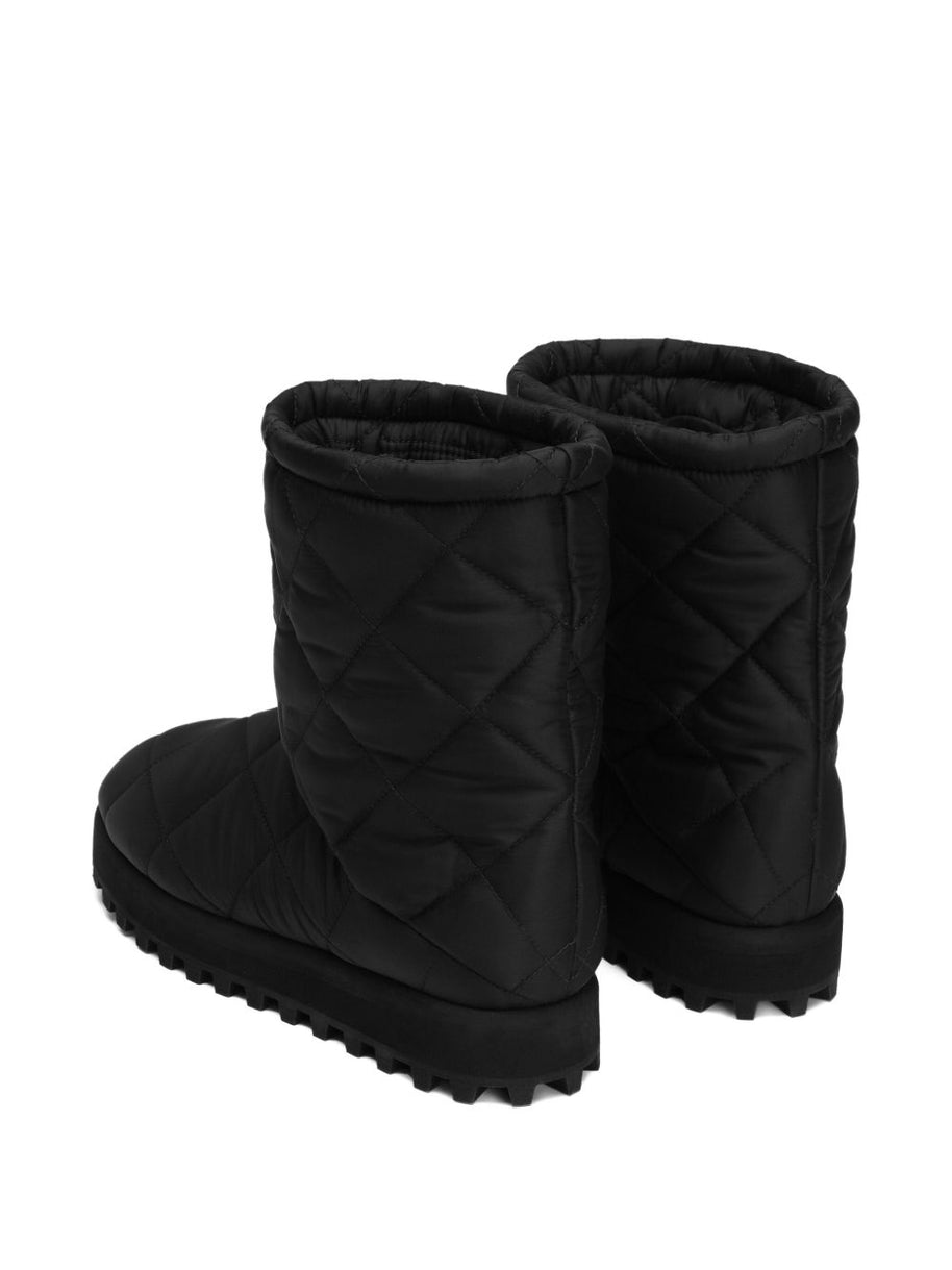 Dolce & Gabbana Nylon Puffy Boots Black
