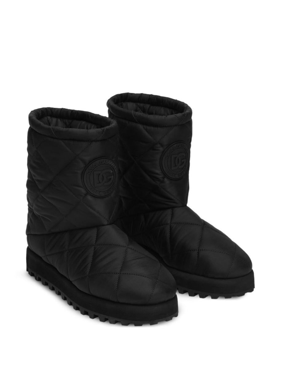 Dolce & Gabbana Nylon Puffy Boots Black