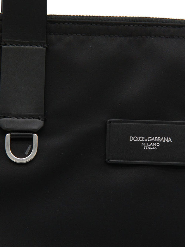 Dolce & Gabbana Nylon And Leather Tote Bag Black