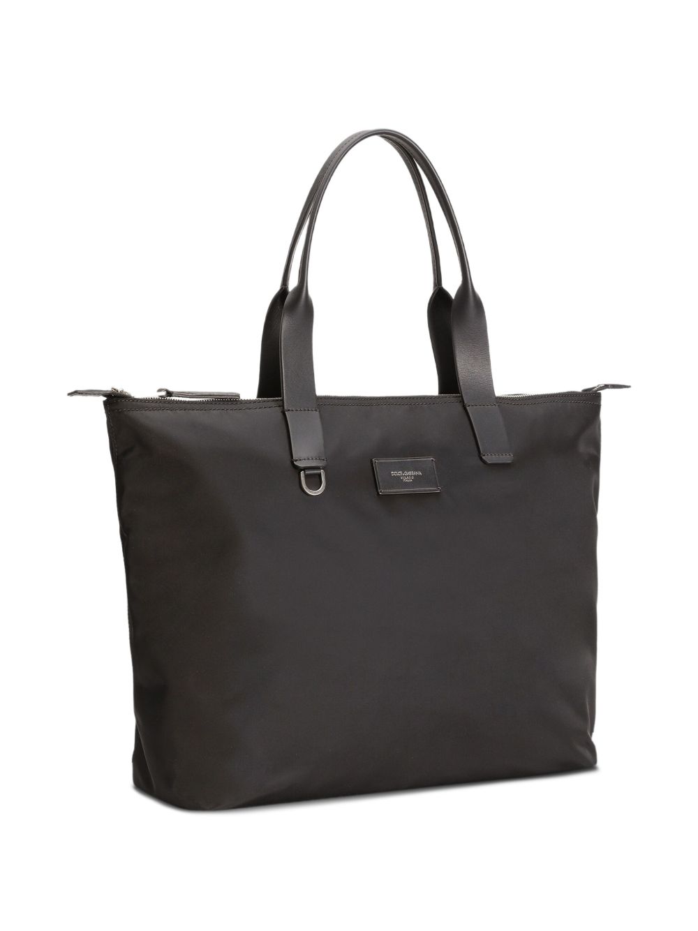 Dolce & Gabbana Nylon And Leather Tote Bag Black