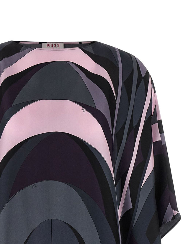 Pucci Printed Silk Kaftan Black