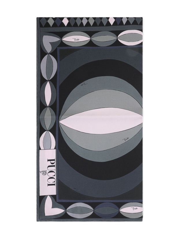 Pucci Printed Silk Foulard Scarf Black