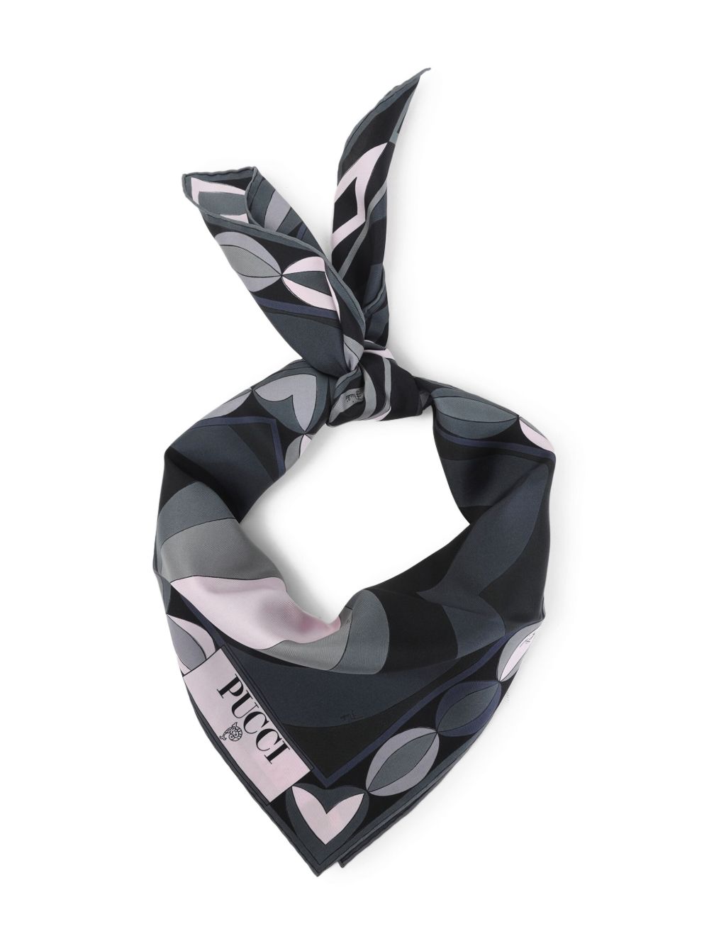 Pucci Printed Silk Foulard Scarf Black