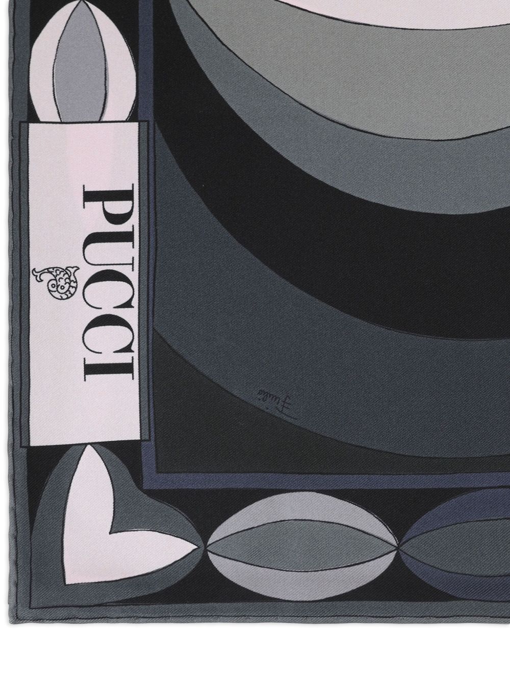 Pucci Printed Silk Foulard Scarf Black