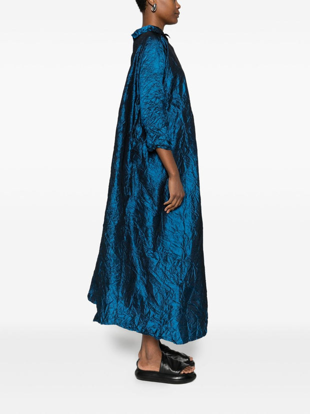 Daniela Gregis Silk Short Dress Blue