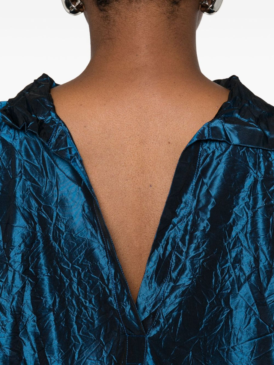 Daniela Gregis Silk Short Dress Blue