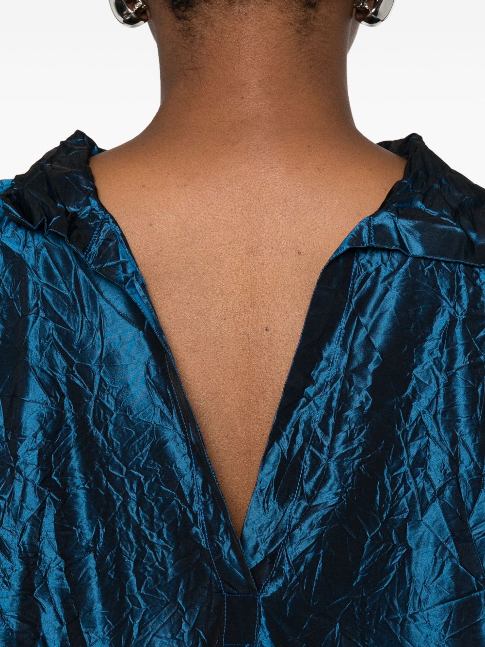 Daniela Gregis Silk Short Dress Blue