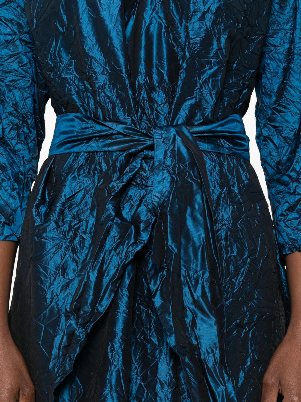 Daniela Gregis Silk Short Dress Blue