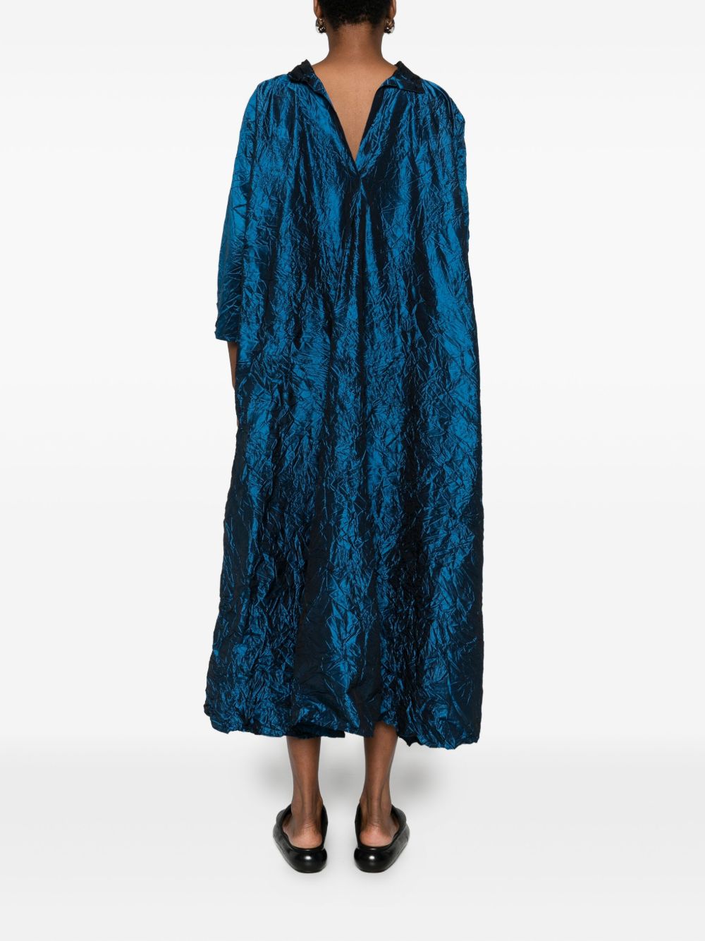 Daniela Gregis Silk Short Dress Blue