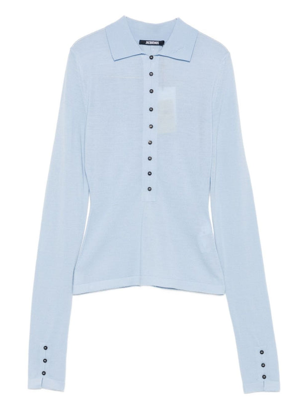 JACQUEMUS Le Polo Merino Blue