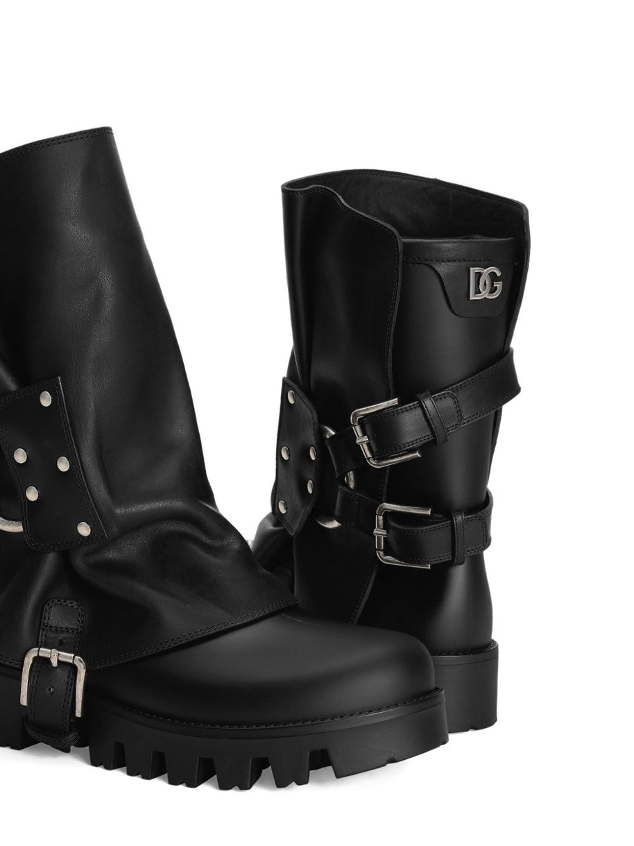 Dolce & Gabbana Leather Boots Black