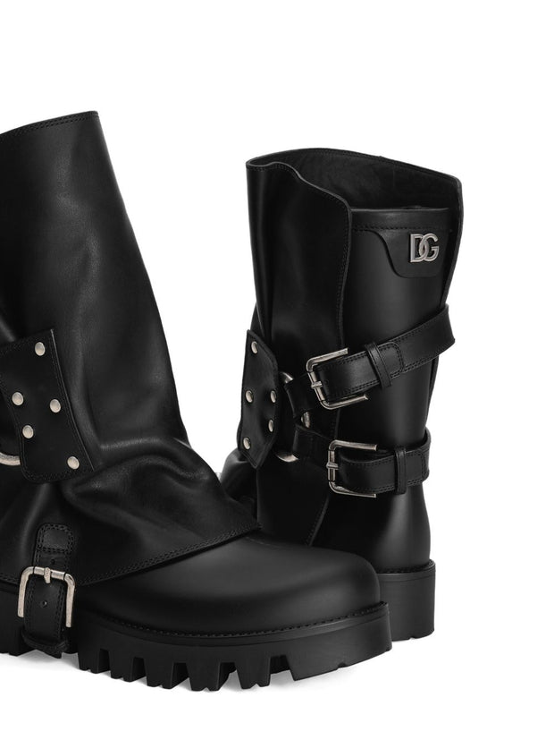 Dolce & Gabbana Leather Boots Black
