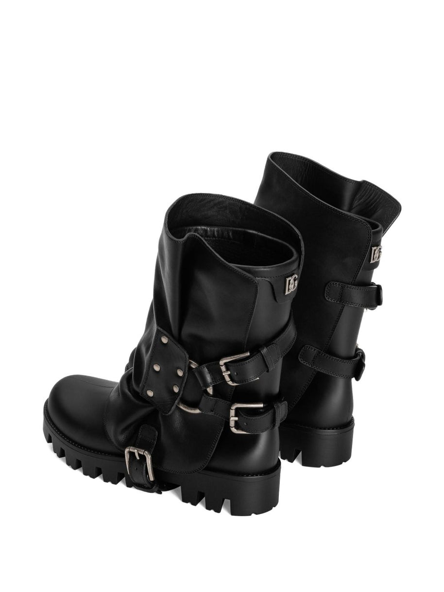 Dolce & Gabbana Leather Boots Black