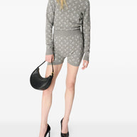 MARINE SERRE Moon Wool Blend Sweater Light Grey
