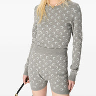 MARINE SERRE Moon Wool Blend Sweater Light Grey
