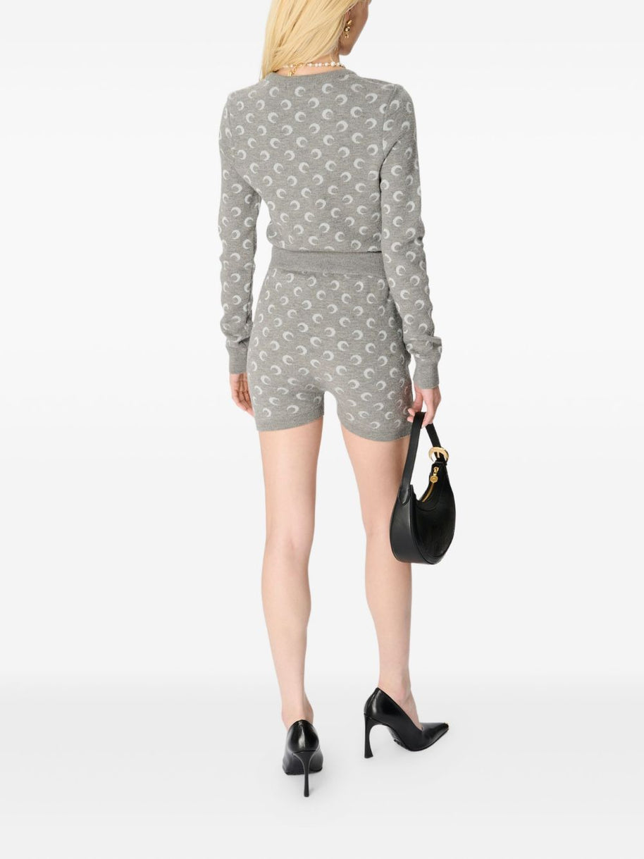 MARINE SERRE Moon Wool Blend Sweater Light Grey