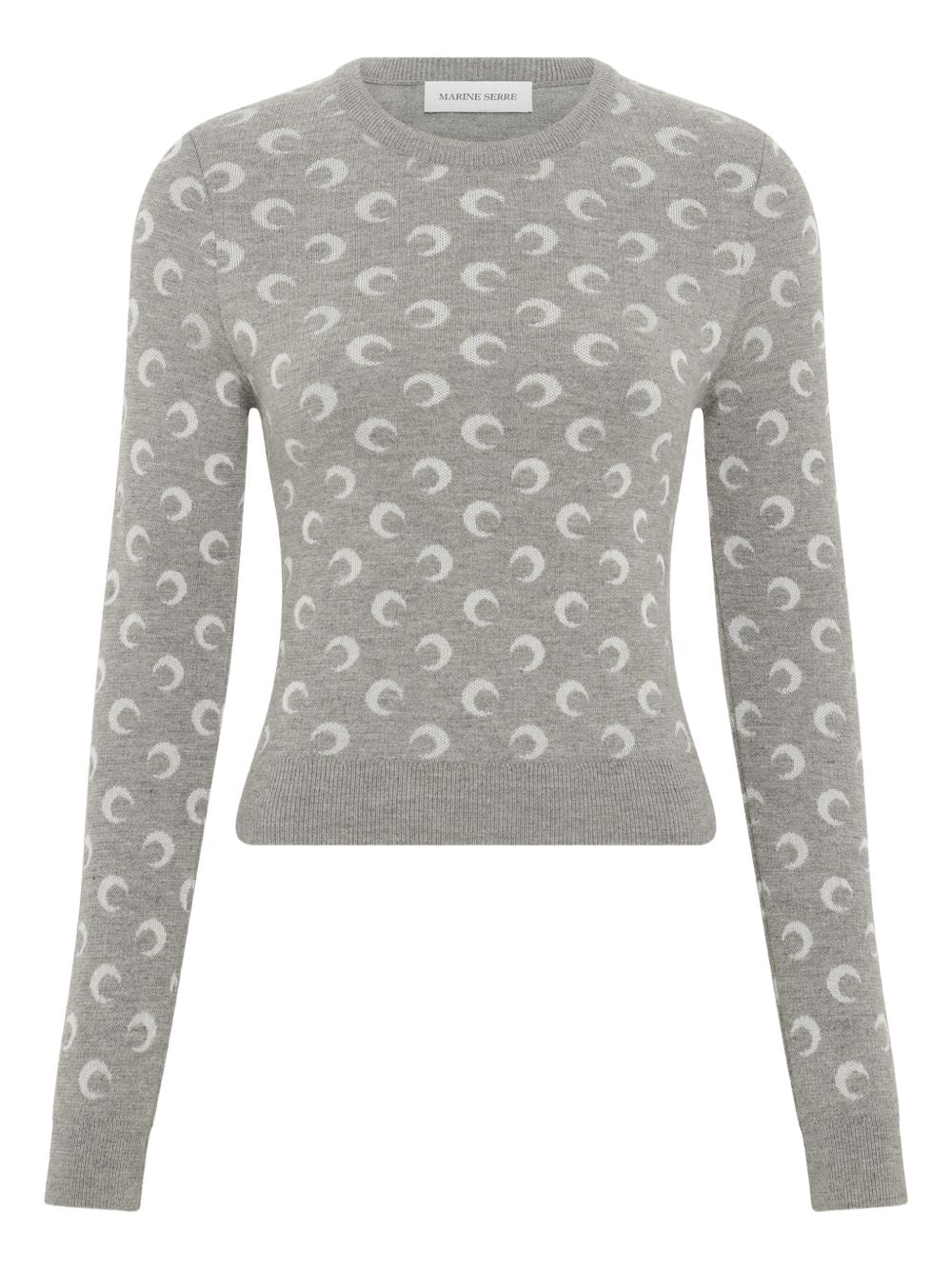 MARINE SERRE Moon Wool Blend Sweater Light Grey