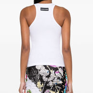 MARINE SERRE Moon Cotton Tank Top White