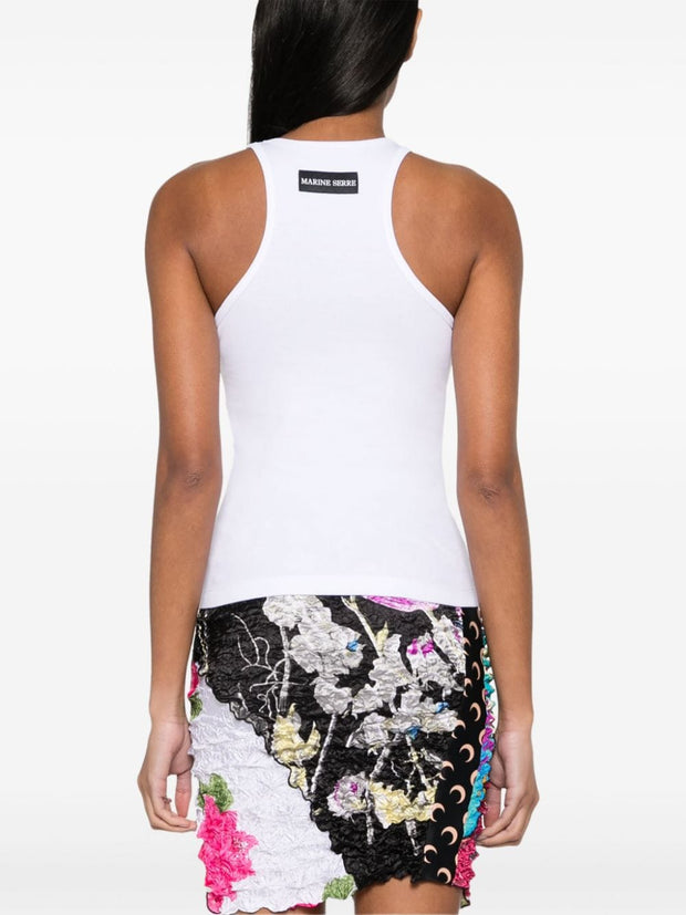 MARINE SERRE Moon Cotton Tank Top White