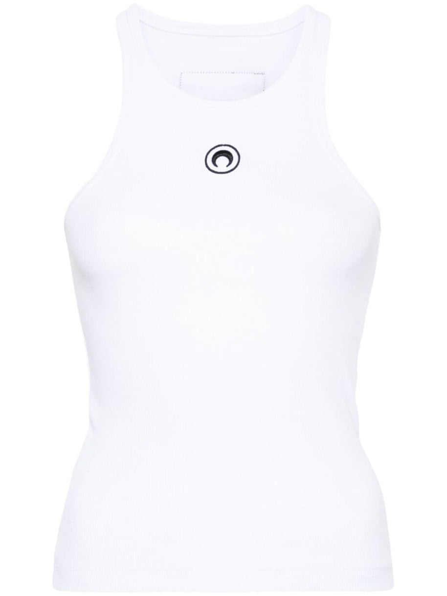 MARINE SERRE Moon Cotton Tank Top White