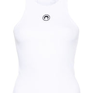MARINE SERRE Moon Cotton Tank Top White