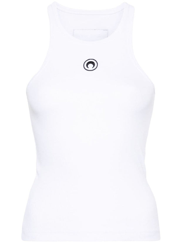 MARINE SERRE Moon Cotton Tank Top White