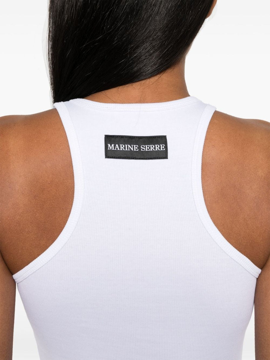 MARINE SERRE Moon Cotton Tank Top White