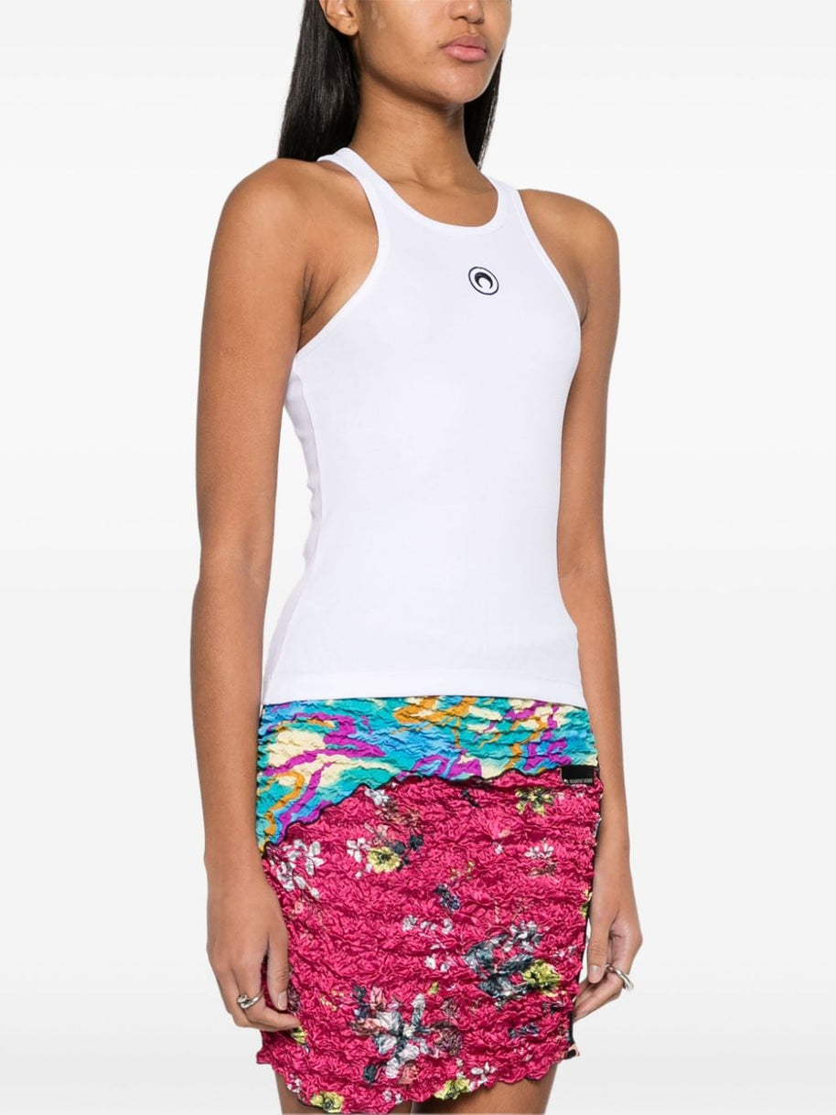 MARINE SERRE Moon Cotton Tank Top White