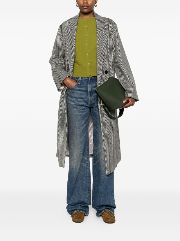 Forte Forte Wool Herringbone Coat Grey