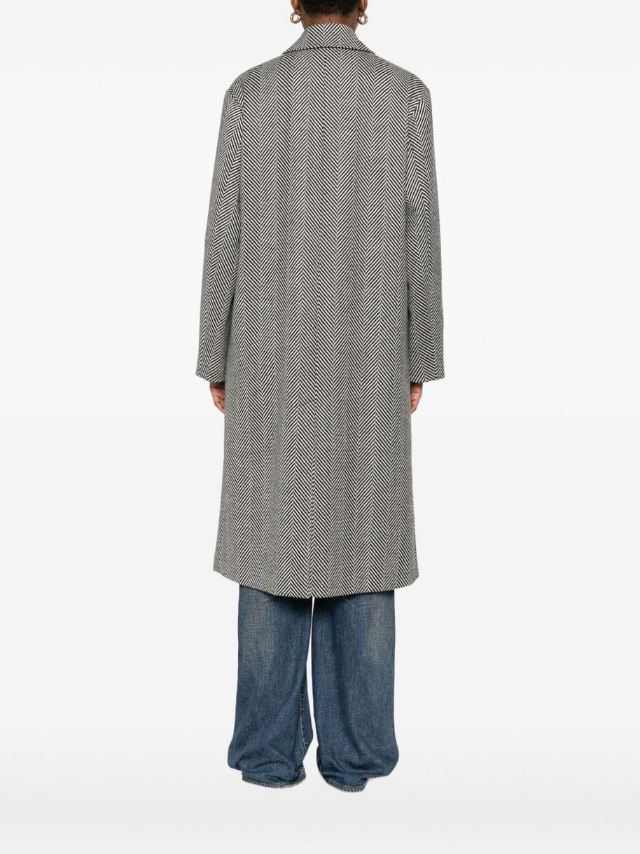 Forte Forte Wool Herringbone Coat Grey
