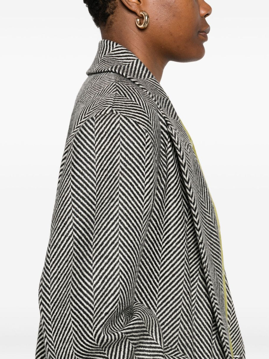 Forte Forte Wool Herringbone Coat Grey