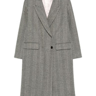 Forte Forte Wool Herringbone Coat Grey