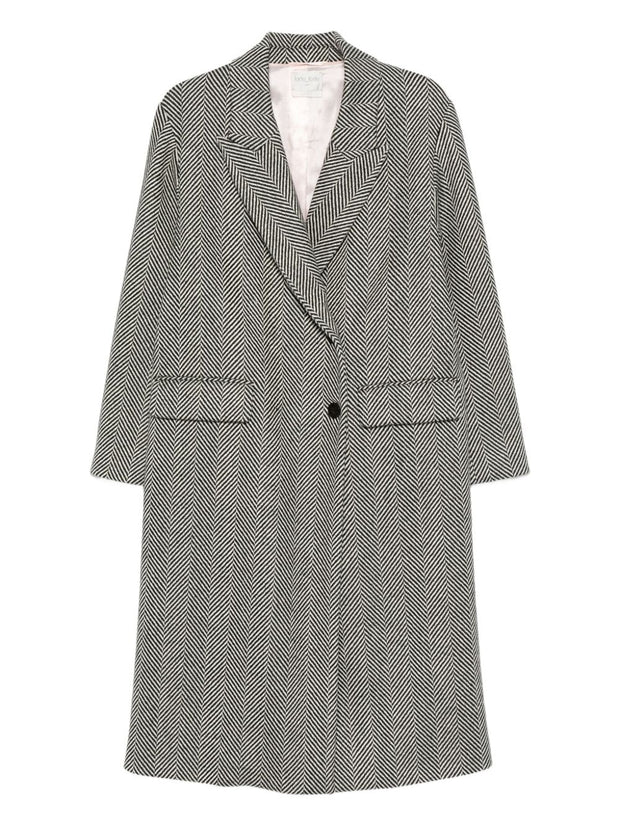 Forte Forte Wool Herringbone Coat Grey