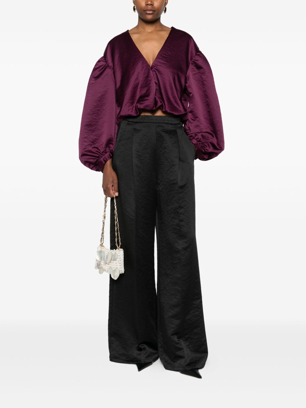 Forte Forte Satin Trousers Black