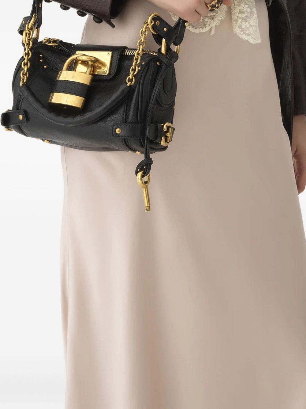 Chloé Paddington Small Leather Shoulder Bag Black