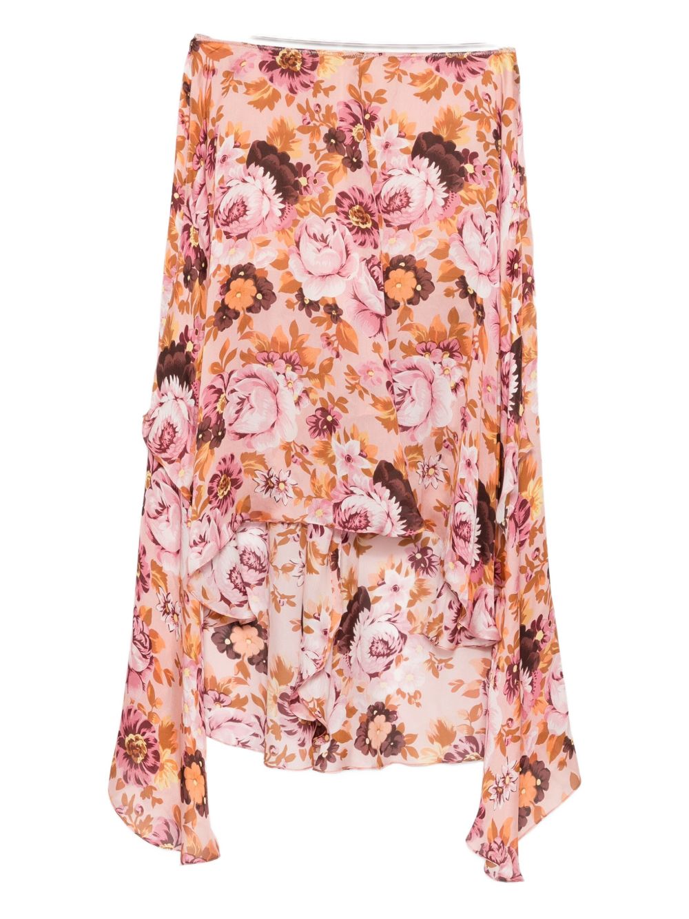 Chloé Silk Printed Skirt Pink